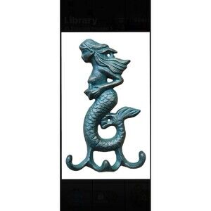 Cast Iron Mermaid Wall Hook Keys Towel Nautical Beach House Decor